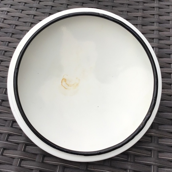 Vintage Double Boiler Enamelware White Black 3 Piece Set Pots & Lid - Picture 4 of 13